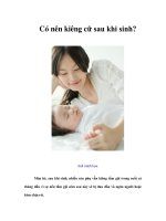 Tài liệu Có nên kiêng cữ sau khi sinh? pptx