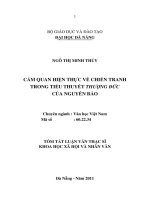 Cảm quan hiện thực về chiến tranh trong tiểu thuyết thượng đức của nguyễn bảo 