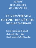 Slide GIẢI PHÁP PHÁT TRIỂN NGHỀ đúc ĐỒNG TRÊN địa bàn THÀNH PHỐ HUẾ 