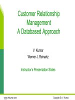 Tài liệu Customer Relationship Management - A Databased Approach docx
