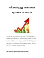 Tài liệu 5 lỗi thường gặp khi tính toán ngân sách kinh doanh doc