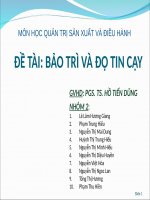 Ứng dụng lý thuyết bảo trì và độ tin cậy tại công ty NSP 