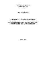 Bảo tàng nghệ an trong vấn đề phát triển du lịch nghệ an luận văn tốt nghiệp đại học 