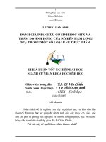 Đánh giá phân hữu cơ sinh học MTX và thăm dò ảnh hưởng của nó đến hàm lượng NO3 trong một số loài rau thực phẩm 