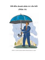 Tài liệu 100 điều doanh nhân trẻ cần biết (Phần 14) pdf