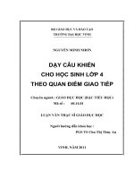 Dạy câu khiến cho học sinh lớp 4 theo quan điểm giao tiếp 