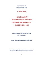 Một số giải pháp phát triển đội ngũ giáo viên dạy nghề tỉnh bình phước giai đoạn 2011   2015 