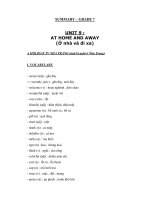 Tài liệu SUMMARY – GRADE 7 - UNIT 9 doc