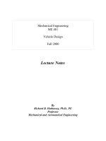 Tài liệu Mechanical Engineering ME 481 Vehicle Design Fall 2000 pptx