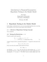 Introduction to Financial Econometrics Hypothesis Testing in the Market Model