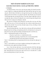 Bài giảng Chuyên đề giải bài toán bằng cách lập PT