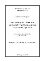 Biện pháp quản lý đội ngũ giảng viên trường cao đẳng giao thông vận tải III 