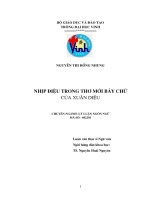 Nhịp điệu trong thơ mới bảy chữ của xuân diệu 