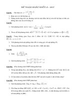 Tài liệu Đề tham khảo môn Toán khối A năm 2007 pptx