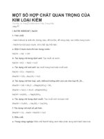 Tài liệu MỘT SỐ HỢP CHẤT QUAN TRỌNG CỦA KIM LOẠI KIỀM ppt