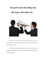 Tài liệu Bí quyết truyền đạt những thay đổi công ty đến nhân viên pdf