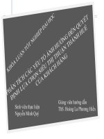 Slide PHÂN TÍCH các yếu tố ẢNH HƯỞNG đến QUYẾT ĐỊNH lựa CHỌN SIÊU THỊ THUẬN THÀNH HUẾ của KHÁCH HÀNG 