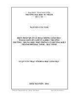 Biện pháp quản lí HĐGDNGLL của hiệu trưởng trường THPT lí thường kiệt thành phố bắc ninh – bắc ninh 
