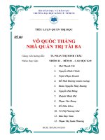 TIỂU LUẬN QUẢN TRỊ học võ QUỐC THẮNG NHÀ QUẢN TRỊ tài BA 