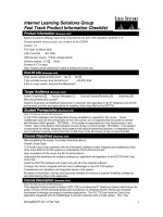 Tài liệu Internet Learning Solutions Group Fast Track Product Information Checklist doc