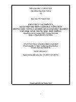 Phát huy vai trò của giáo viên bộ môn giáo dục công dân trong việc nâng cao hiệu quả giáo dục đạo đức cho học sinh trung học phổ thông 