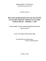 Rèn luyện cho học sinh kỹ năng giải bài toán qua dạy học chương tính quy luật của hiện tượng di truyền   sinh học 12   THPT luận văn thạc sỹ sinh học 