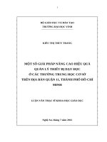 Một số giải pháp nâng cao hiệu quả quản lý thiết bị dạy học ở các trường trung học cơ sở trên địa bàn quận 11, thành phố hồ chí minh 