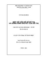 Một số vấn đề về đồ thị và đường kính khuyết của đồ thị luận văn thạc sỹ toán học 