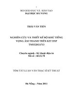 Nghiên cứu và thiết kế bộ khử tiếng vọng âm thanh trên KIT DSP TMS320C6713 