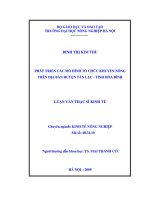 phát triển các mô hình tổ chức khuyến nông trên địa bàn huyện tân lạc tỉnh hòa bình 