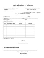 Tài liệu Biễu mẫu đăng ký môn học ppt