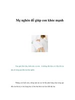 Tài liệu Mẹ nghén để giúp con khỏe mạnh doc