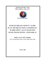 Đánh giá hiệu quả kinh tế   xã hội dự án hỗ trợ xây dựng cánh đồng 60   80 triệu đồng tại xã thanh lĩnh huyện thanh chương   tỉnh nghệ an 