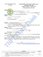 Bài giảng Đề thi - Đáp án Toán 10 - Thi kiểm tra chất lượng lần 1