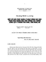 Một số giải pháp quản lí hoạt động dạy học phân ban trung học phổ thông các trường công lập ở thành phố vinh, tỉnh nghệ an 