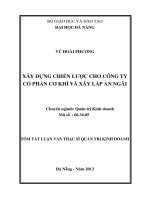 Xây dựng chiến lược cho công ty cổ phần cơ khí và xây lắp an ngãi 