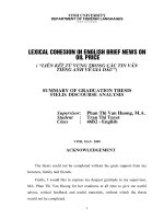 Lexical cohesion in english brief news on oil price = liên kết từ vựng trong các tin vắn tiéng anh về giá dầu 