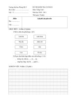 Gián án Bài kiểm tra cuối kì I  Tiếng Việt 1