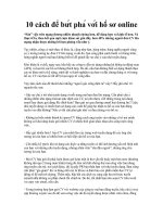 Tài liệu 10 cách để bứt phá với hồ sơ online docx