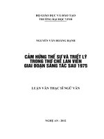 Cảm hứng thế sự và triết lý trong thơ chế lan viên giai đoạn sáng tác sau 1975 luận văn thạc sĩ ngữ văn 