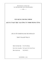 Xây dựng hệ thống quản lý đặt tiệc tại công ty TNHH thắng tùng 
