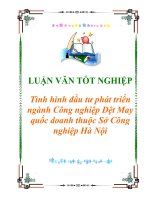 Tài liệu Luận văn tốt nghiệp “Tình hình đầu tư phát triển ngành Công nghiệp Dệt May quốc doanh thuộc Sở Công nghiệp Hà Nội” pptx
