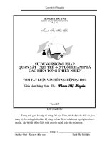 Sử dụng phương pháp quan sát cho trẻ 4 5 tuổi khám phá các hiện tượng thiên nhiên 