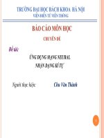 ỨNG DỤNG MẠNG NEURAL NHẬN DẠNG KÍ TỰ