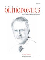 Tạp chí nha khoa dental press journal of orthodontics  tháng 11-12 /2010