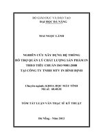 Nghiên cứu xây dựng hệ thống hỗ trợ quản lý chất lượng sản phẩm in theo tiêu chuẩn ISO 9001 2008 tại công ty TNHH MTV in bình định 