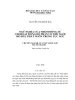 Ngữ nghĩa của nhóm động từ chỉ hoạt động bộ phận cơ thể người mở đầu phát ngôn trong tục ngữ 