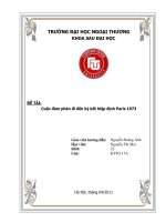 Tiểu luận môn đàm phán quốc tế cuộc đàm phán đi đến ký kết hiệp định paris 1973 