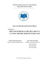 Phân tích mối quan hệ giữa mở cửa và tăng trưởng kinh tế ở việt nam 