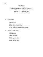 TỔNG QUAN VỀ CHẤT LƯỢNG VÀ  QUẢN LÝ CHẤT LƯỢNG